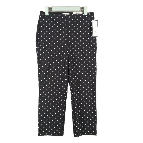 NWT $59 CHARTER CLUB Tummy Control Polka Dots Capri Pants Mid Rise - Picture 1 of 12